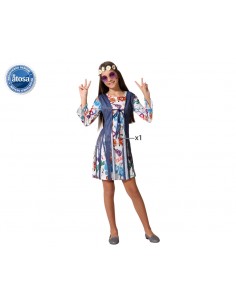 DISFRAZ HIPPIE CHALECO AZUL INFANTIL