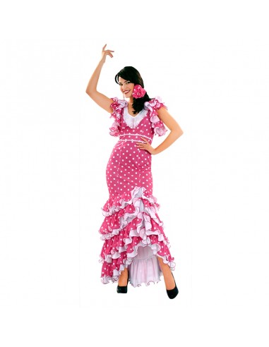 DISFRAZ DE SEVILLANA ROSA - Disfraces de flamencos y toreros,paises y  regionales para mujer
