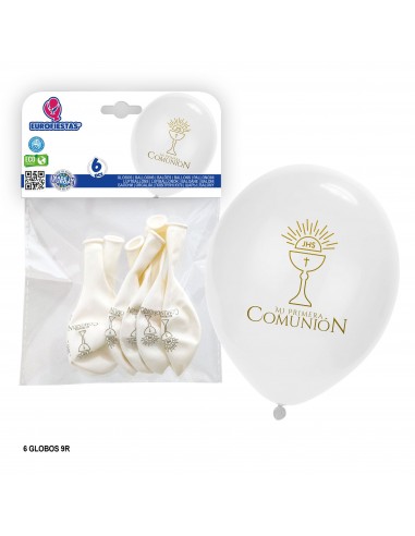 GLOBOS IMPRESOS BLANCOS COMUNION...