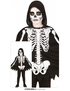 DISFRAZ DE ESQUELETO PONCHO INFANTIL GUIRCA