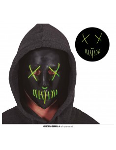 Mascara negra con luz, pvc 2