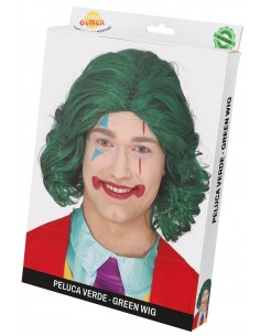 Peluca media melena verde 2