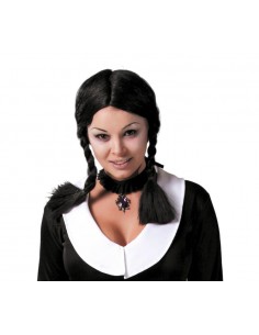 Peluca negra con trenzas 2