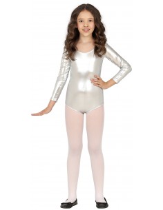 DISFRAZ MAILLOT MANGA LARGA METAL. PLATA INFANTIL Guirca 2