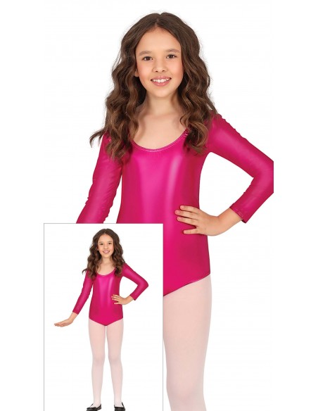 DISFRAZ MAILLOT MANGA LARGA METAL. FUCSIA INFANTIL Guirca