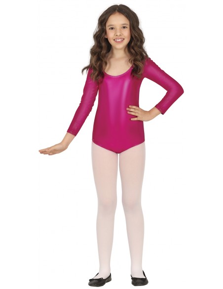 DISFRAZ MAILLOT MANGA LARGA METAL. FUCSIA INFANTIL Guirca