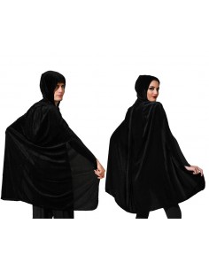 CAPA CON CAPUCHA TERCIOPELO NEGRO