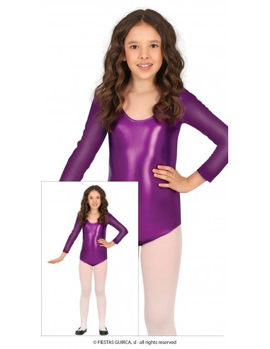 DISFRAZ MAILLOT BODY LILA METAL MANGA LARGA INFANTIL