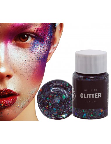BOTE GLITTER EN GEL NEGRO 20 GR