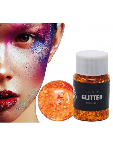 BOTE GLITTER EN GEL NARANJA 20 GR