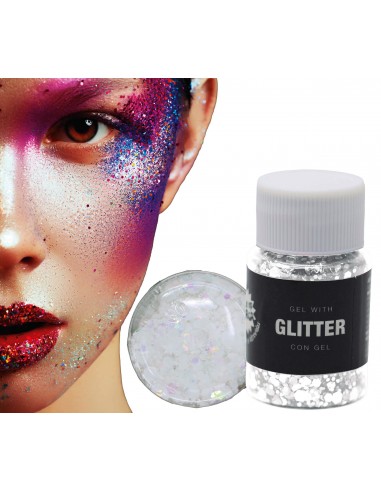 BOTE GLITTER EN GEL BLANCO 20 GR