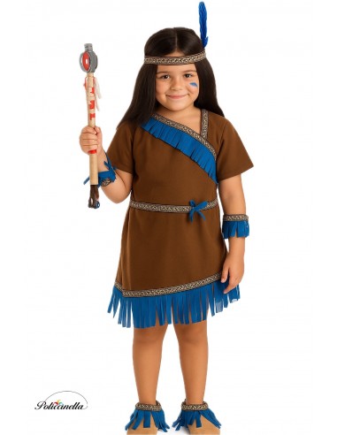 DISFRAZ INDIA FLECOS AZULES INFANTIL