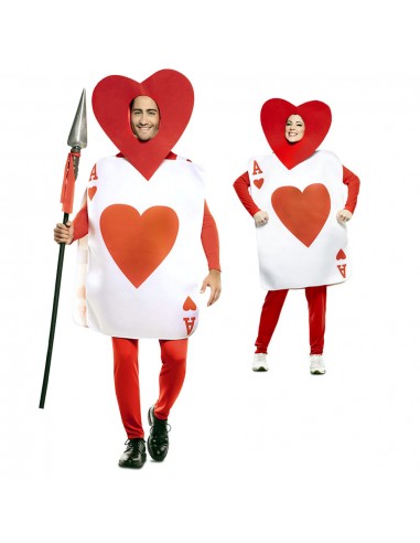 DISFRAZ CARTA AS DE CORAZONES ADULTO 