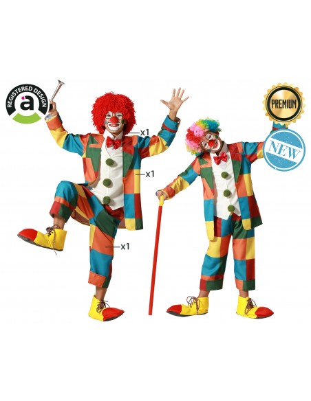 DISFRAZ PAYASO CUADROS MULTICOLOR INFANTIL