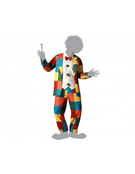 DISFRAZ PAYASO CUADROS MULTICOLOR  