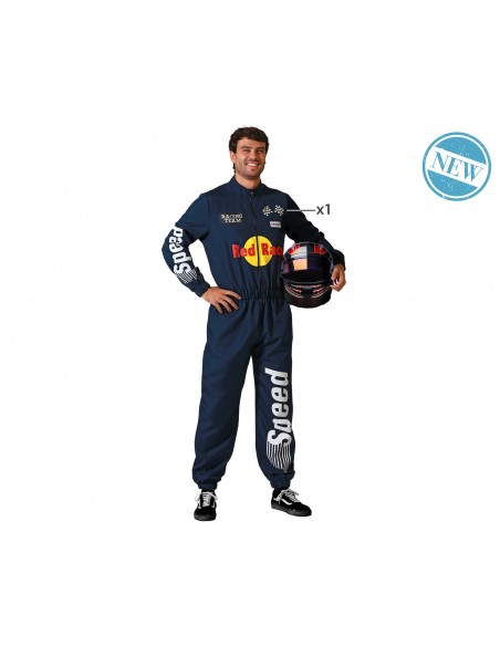 DISFRAZ PILOTO F1 AZUL  