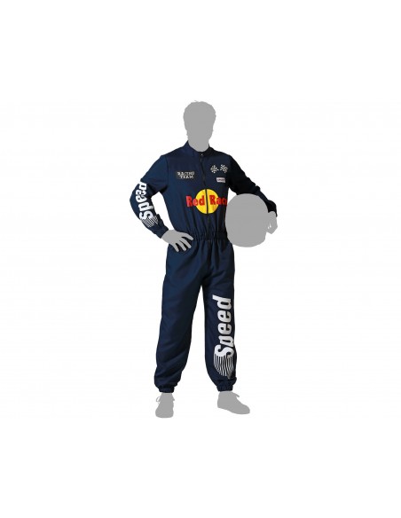 DISFRAZ PILOTO F1 AZUL  