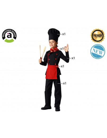 DISFRAZ COCINERO NEGRO INFANTIL