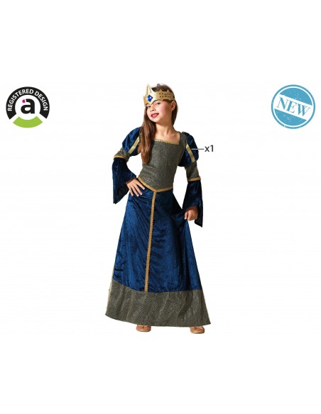 DISFRAZ DAMA MEDIEVAL AZUL INFANTIL