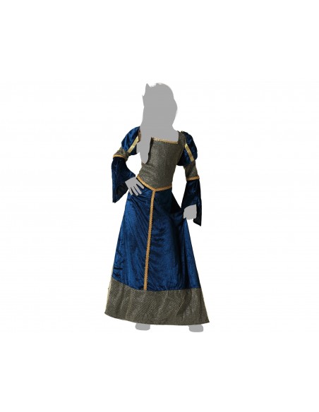 DISFRAZ DAMA MEDIEVAL AZUL INFANTIL