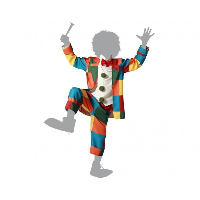 DISFRAZ PAYASO CUADROS MULTICOLOR INFANTIL DISFRAZ PAYASO CUADROS MULTICOLOR INFANTIL