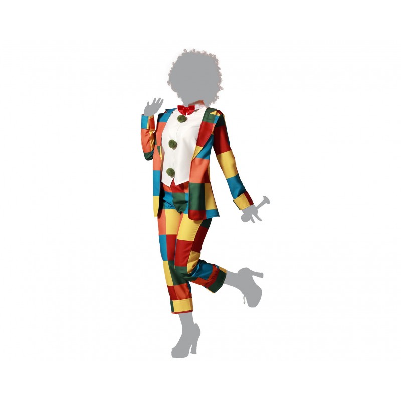 DISFRAZ PAYASA CUADROS MULTICOLOR   DISFRAZ PAYASA CUADROS MULTICOLOR