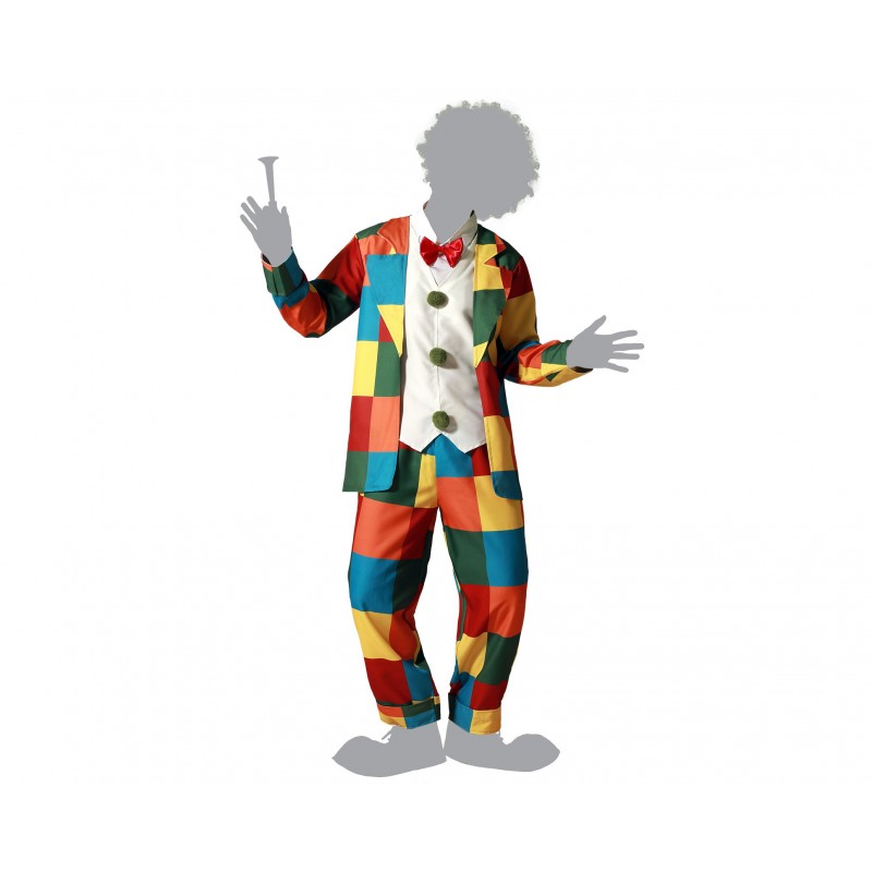 DISFRAZ PAYASO CUADROS MULTICOLOR   DISFRAZ PAYASO CUADROS MULTICOLOR