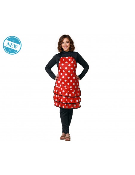DELANTAL FLAMENCA LUNARES ADULTO