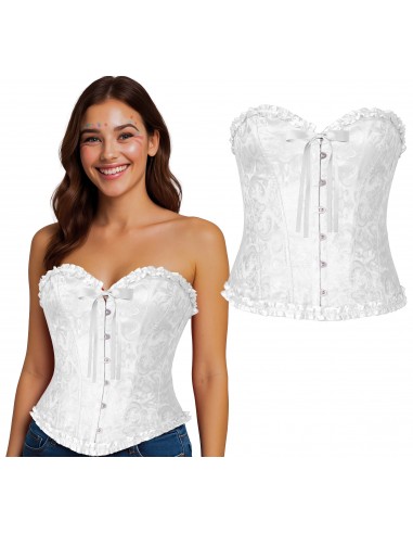 DISFRAZ CORSET BLANCO, ADULTOS DISFRAZ CORSET BLANCO, ADULTOS