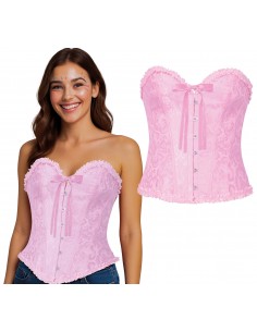 DISFRAZ CORSET ROSA, ADULTOS