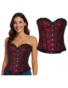DISFRAZ CORSET BURDEOS, ADULTOS