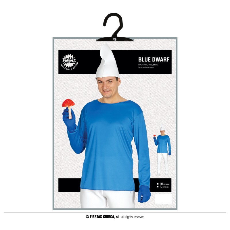 DISFRAZ ENANITO PITUFO AZUL DISFRAZ ENANITO PITUFO AZUL