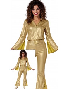 DISFRAZ DISCOTEQUERA COWBOY DORADO, ADULTOS
