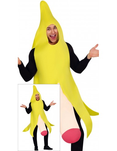 DISFRAZ PLATANO Y BANANA, ADULTOS 