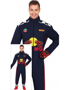 DISFRAZ PILOTO F1 AZUL, ADULTOS