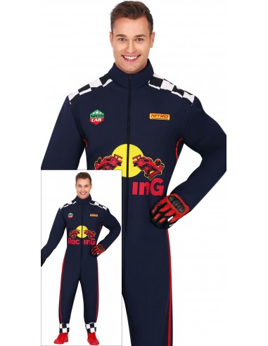 DISFRAZ PILOTO F1 AZUL, ADULTOS DISFRAZ PILOTO F1 AZUL, ADULTOS