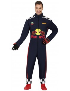 DISFRAZ PILOTO F1 AZUL, ADULTOS 2