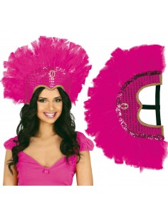 TOCADO PLUMAS FUCSIA
