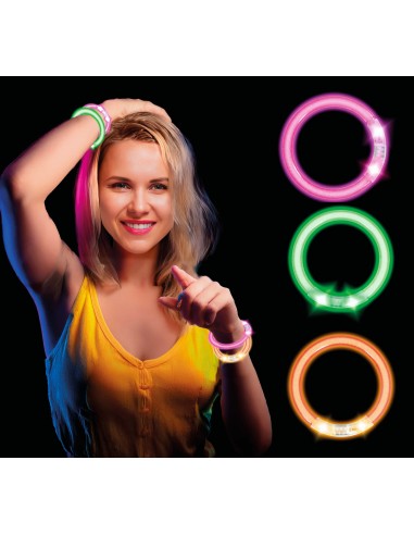 PULSERAS LED SURTIDAS 8 CMS BOLSA 4 UD