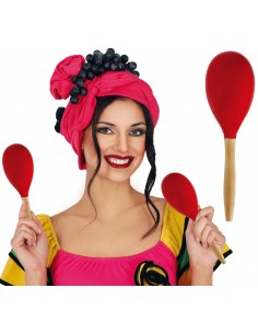 MARACA ROJA MADERA 20 CMS