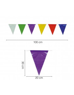 GALLARDETE COLORES  20 X 30 CMS.PLAST.B/ 50 MT