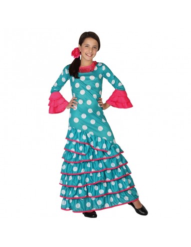 DISFRAZ DE FLAMENCA AZUL NIÑA