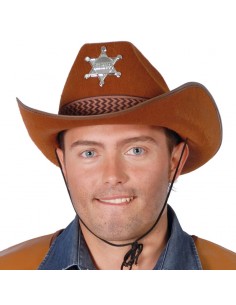 GORRO FIELTRO SHERIFF MARRON