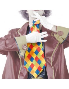 CORBATA PAYASO CUADROS  55 CMS.