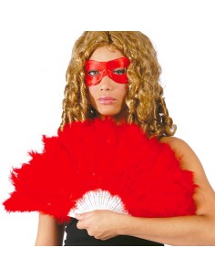 ABANICO PLUMAS ROJO 21 PALAS