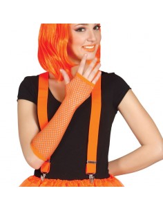 GUANTE MALLA NARANJA NEON