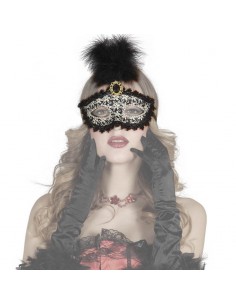 ANTIFAZ NEGRO GEMA CON PLUMA