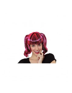 PELUCA MECHAS ROSA/NEGRA