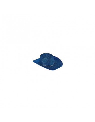 GORRO VAQUERO PURPURINA AZUL