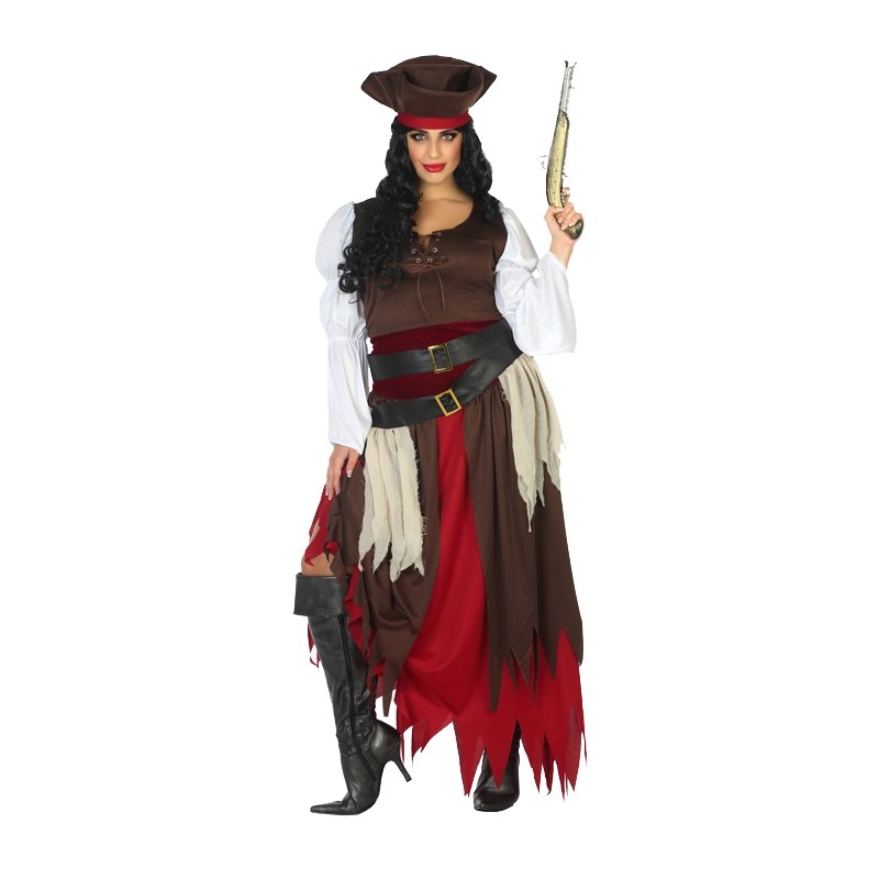 Vestido Disfraz de pirata ribete con fruncido & Sombrero